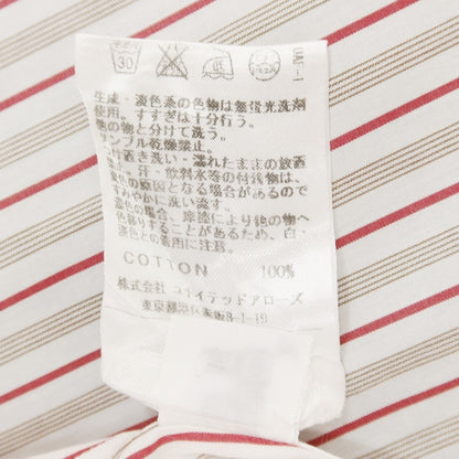 [Used] Frye Cotton Striped Dress Shirt White x Red x Brown [38] [Condition Rank C] [Men&