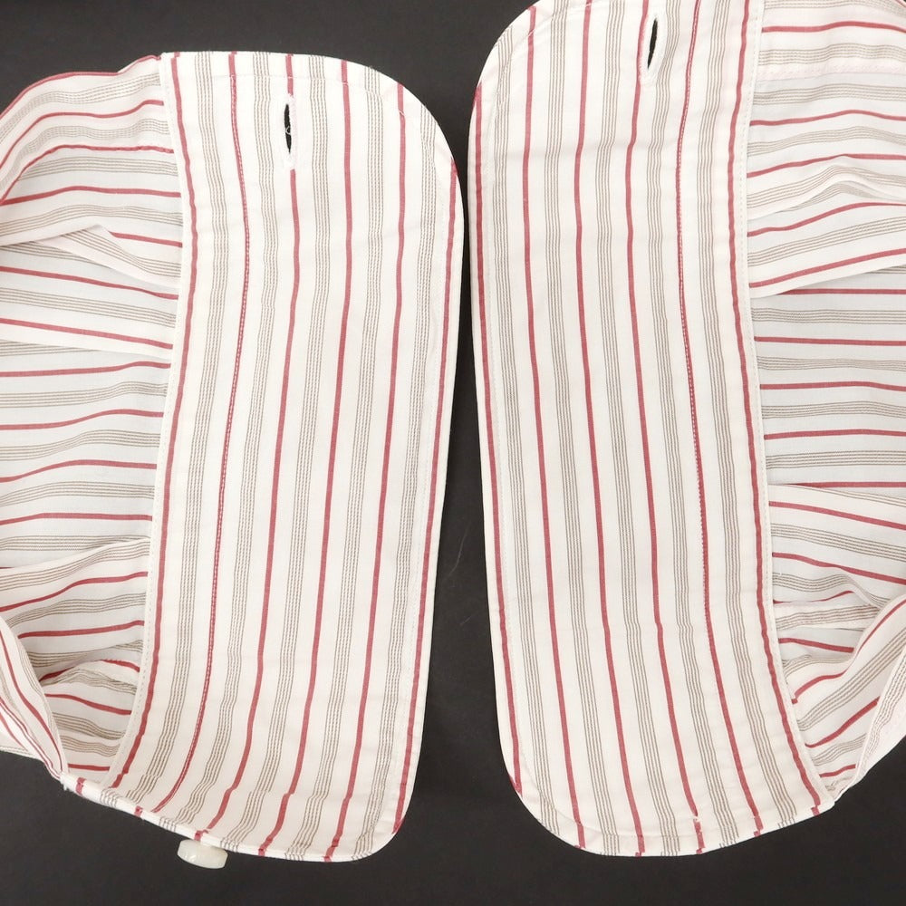 [Used] Frye Cotton Striped Dress Shirt White x Red x Brown [38] [Condition Rank C] [Men&