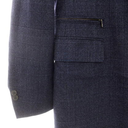 【中古】コルネリアーニ CORNELIANI ウール グレンチェック 中綿入り チェスターフィールドコート ネイビー【 46 】【 状態ランクB 】【 メンズ 】