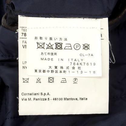 【中古】コルネリアーニ CORNELIANI ウール グレンチェック 中綿入り チェスターフィールドコート ネイビー【 46 】【 状態ランクB 】【 メンズ 】