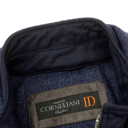 【中古】コルネリアーニ CORNELIANI ウール グレンチェック 中綿入り チェスターフィールドコート ネイビー【 46 】【 状態ランクB 】【 メンズ 】
