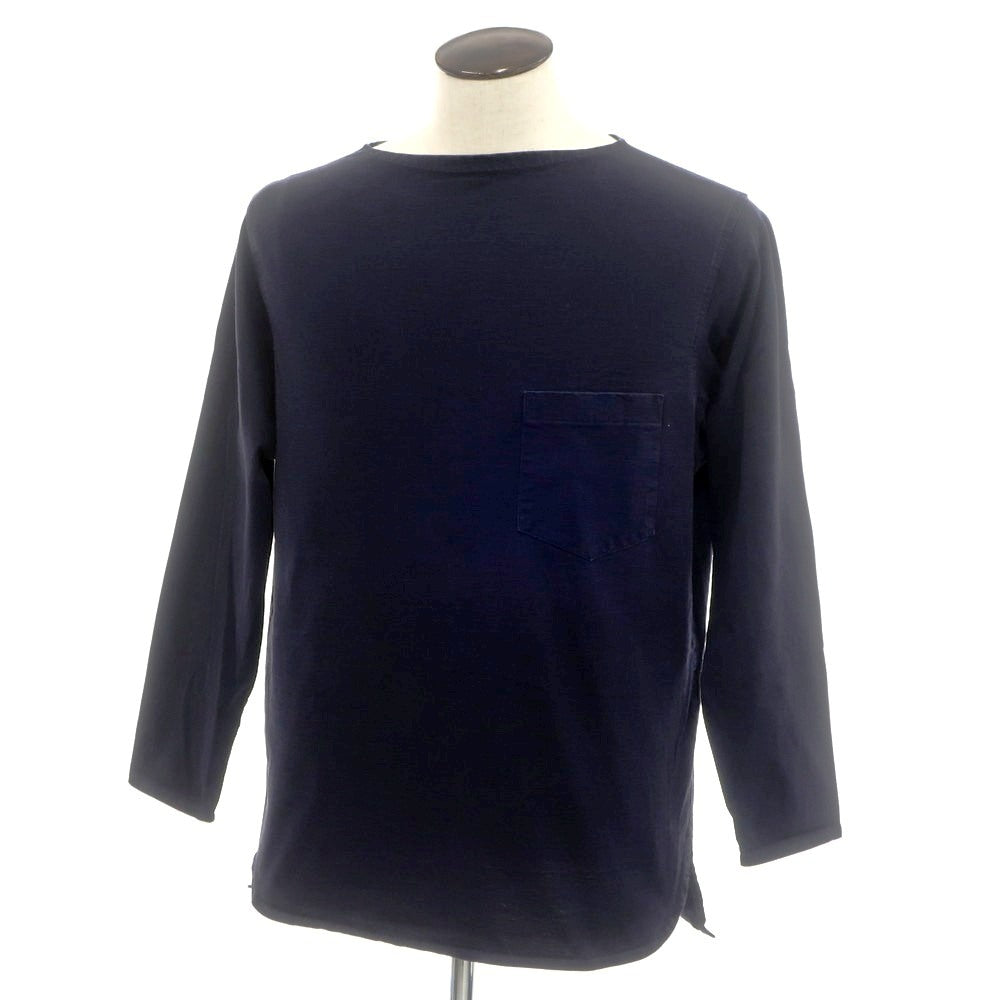 【中古】コモリ COMOLI コットン ボートネック ポケット 長袖Ｔシャツ ネイビー【 3 】【 状態ランクC 】【 メンズ 】