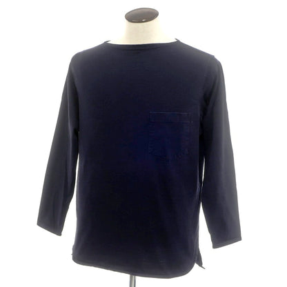 【中古】コモリ COMOLI コットン ボートネック ポケット 長袖Ｔシャツ ネイビー【 3 】【 状態ランクC 】【 メンズ 】