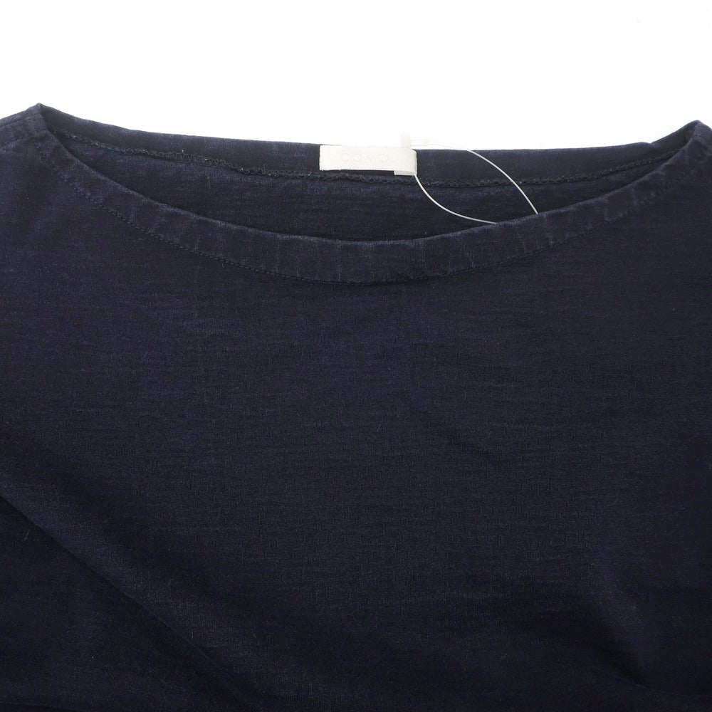 【中古】コモリ COMOLI コットン ボートネック ポケット 長袖Ｔシャツ ネイビー【 3 】【 状態ランクC 】【 メンズ 】