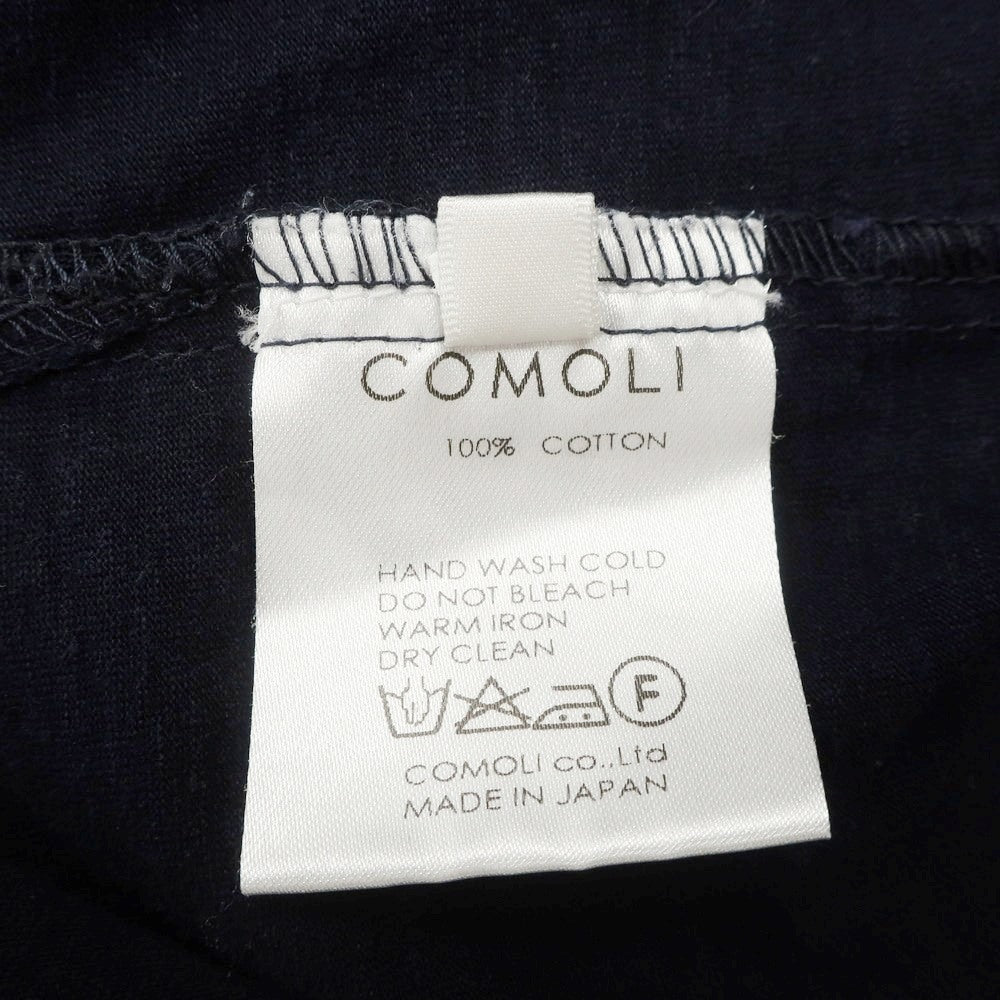 【中古】コモリ COMOLI コットン ボートネック ポケット 長袖Ｔシャツ ネイビー【 3 】【 状態ランクC 】【 メンズ 】