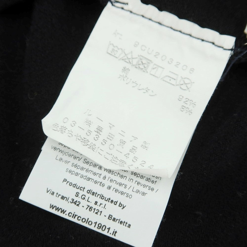 【中古】チルコロ1901 CIRCOLO 1901 コットン ジャージー タートルネック 長袖Ｔシャツ ブラック【 M 】【 状態ランクC 】【 メンズ 】