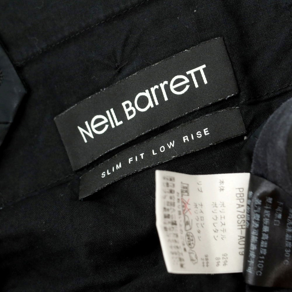【中古】ニールバレット NEIL BARRETT ストレッチポリエステル リブパンツ ブラック【 44 】【 状態ランクC 】【 メンズ 】 [BPD]