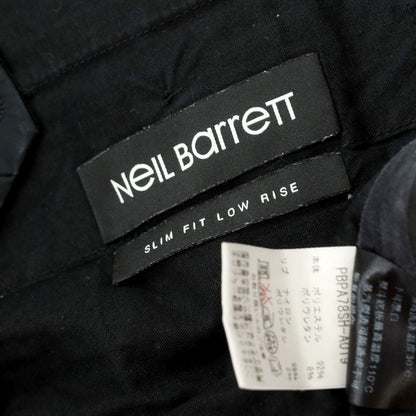 【中古】ニールバレット NEIL BARRETT ストレッチポリエステル リブパンツ ブラック【 44 】【 状態ランクC 】【 メンズ 】 [BPD]
