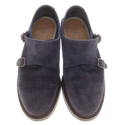 [Used] Brunello Cucinelli Suede Double Monk Dress Shoes Navy [40] [Condition Rank C] [Men&