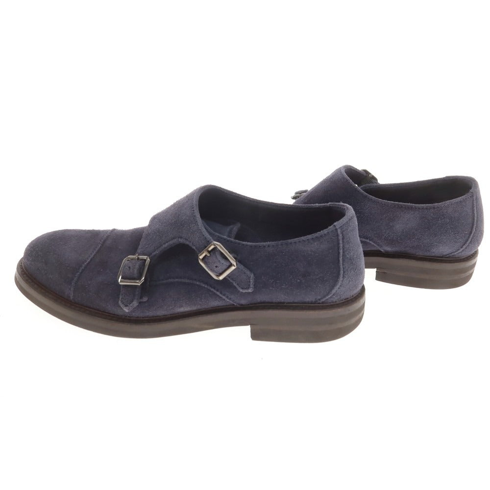 [Used] Brunello Cucinelli Suede Double Monk Dress Shoes Navy [40] [Condition Rank C] [Men&