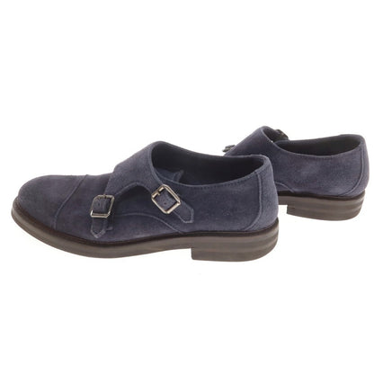 [Used] Brunello Cucinelli Suede Double Monk Dress Shoes Navy [40] [Condition Rank C] [Men&