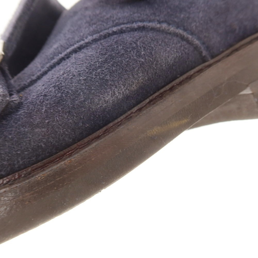 [Used] Brunello Cucinelli Suede Double Monk Dress Shoes Navy [40] [Condition Rank C] [Men&