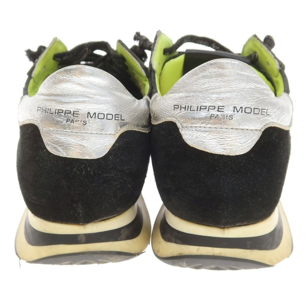 【中古】フィリップモデル PHILIPPE MODEL ナイロン スウェード スニーカー ブラックxイエロー×シルバー【サイズ40】【 状態ランクC 】【 メンズ 】[EPD]