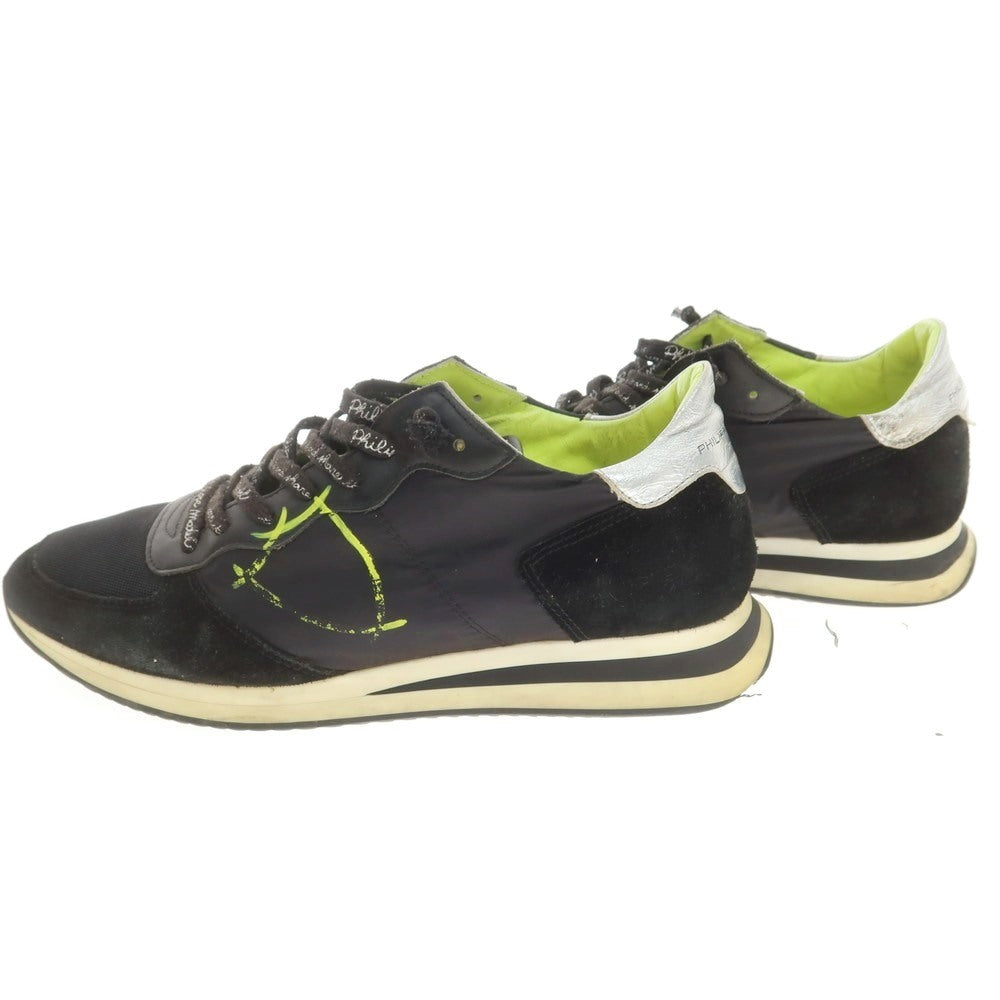 【中古】フィリップモデル PHILIPPE MODEL ナイロン スウェード スニーカー ブラックxイエロー×シルバー【サイズ40】【 状態ランクC 】【 メンズ 】[EPD]