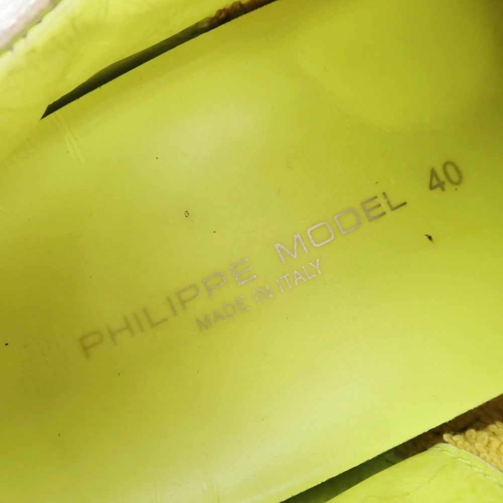 【中古】フィリップモデル PHILIPPE MODEL ナイロン スウェード スニーカー ブラックxイエロー×シルバー【サイズ40】【 状態ランクC 】【 メンズ 】[EPD]