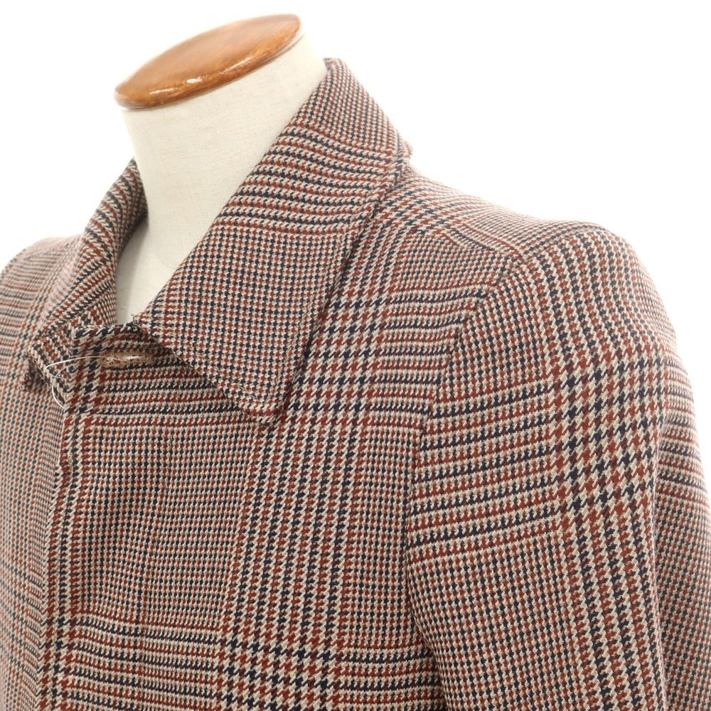【中古】ディーゼルブラックゴールド DIESEL BLACK GOLD ウール グレンチェック ステンカラーコート ブラウンxネイビー【 46 】【 状態ランクB 】【 メンズ 】