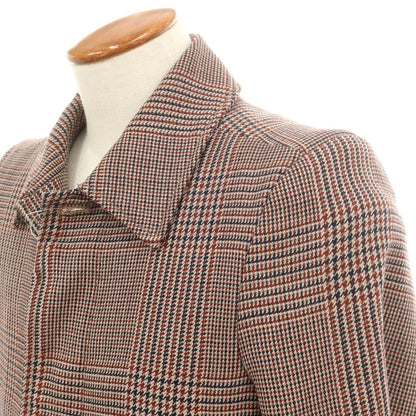【中古】ディーゼルブラックゴールド DIESEL BLACK GOLD ウール グレンチェック ステンカラーコート ブラウンxネイビー【 46 】【 状態ランクB 】【 メンズ 】
