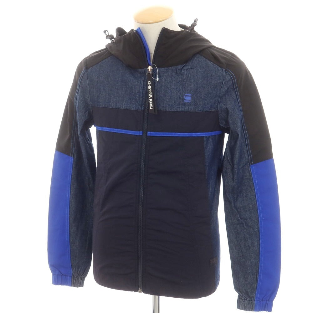 【中古】ジースターロウ G-STAR RAW ポリエステル デニム フーデッドブルゾン ネイビーxブラック【サイズXXS】【 状態ランクA 】【 メンズ 】[EPD]