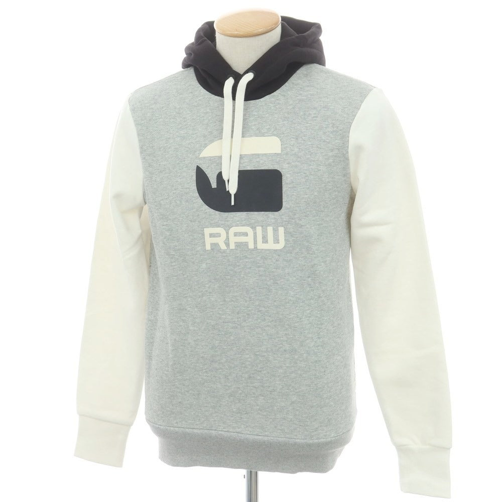 【中古】ジースターロウ G-STAR RAW コットンポリエステル プルオーバー パーカー グレーxホワイト【 XXS 】【 状態ランクA 】【 メンズ 】
