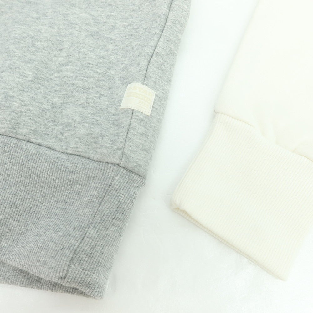 【中古】ジースターロウ G-STAR RAW コットンポリエステル プルオーバー パーカー グレーxホワイト【 XXS 】【 状態ランクA 】【 メンズ 】