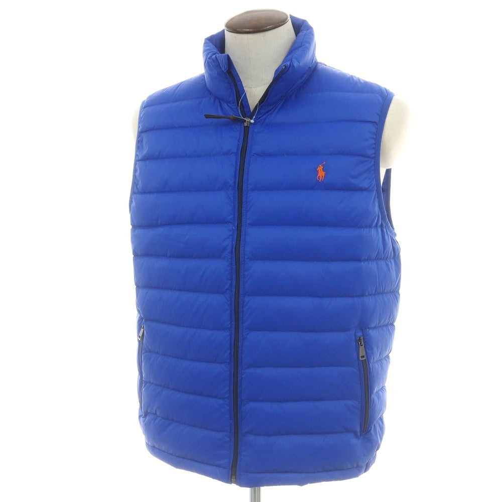 【中古】ポロ ラルフローレン Polo Ralph Lauren ナイロン ダウンベスト ブルー【 L 】【 状態ランクC 】【 メンズ 】