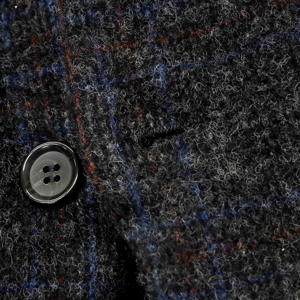 【中古】コムデギャルソン オムドゥ COMME des GARCONS HOMME DEUX 2024年秋冬 ウールチェック テーラードジャケット ダークグレーxレッド×ブルー【サイズL】【 状態ランクA 】【 メンズ 】 [DPD]