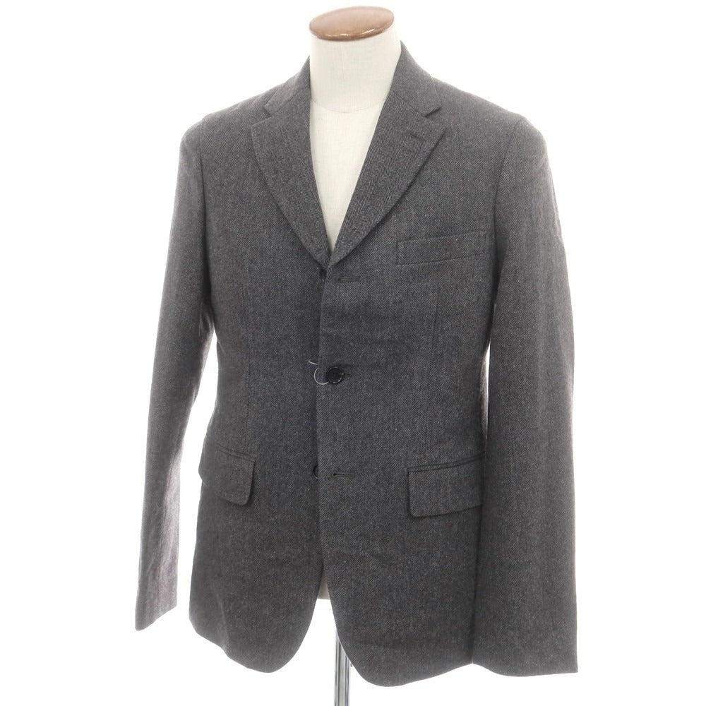 【中古】コムデギャルソン オムドゥ COMME des GARCONS HOMME DEUX 2024年秋冬 ヘリンボーンウール テーラードジャケット グレー【サイズM】【 状態ランクA 】【 メンズ 】 [DPD]
