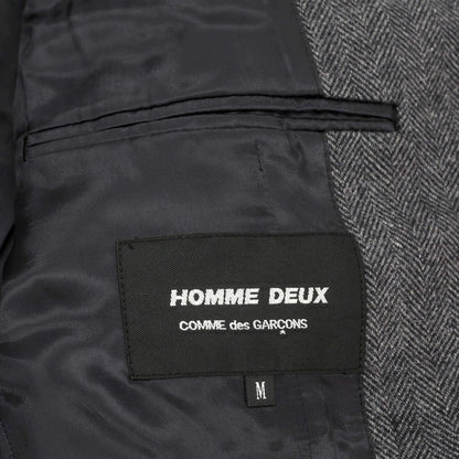 【中古】コムデギャルソン オムドゥ COMME des GARCONS HOMME DEUX 2024年秋冬 ヘリンボーンウール テーラードジャケット グレー【 M 】【 状態ランクA 】【 メンズ 】