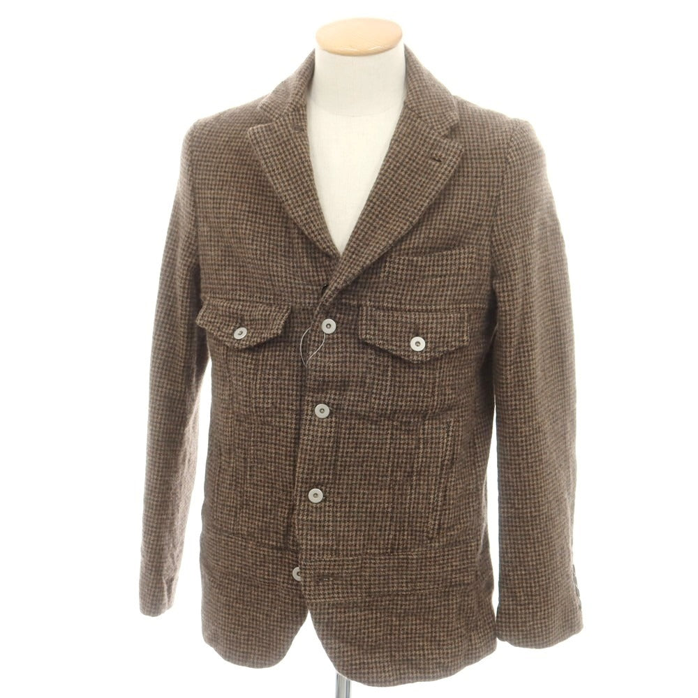 【中古】コムデギャルソン オムドゥ COMME des GARCONS HOMME DEUX 2024年秋冬 ウール ガンクラブチェック テーラードジャケット ブラウン系【 S 】【 状態ランクA 】【 メンズ 】