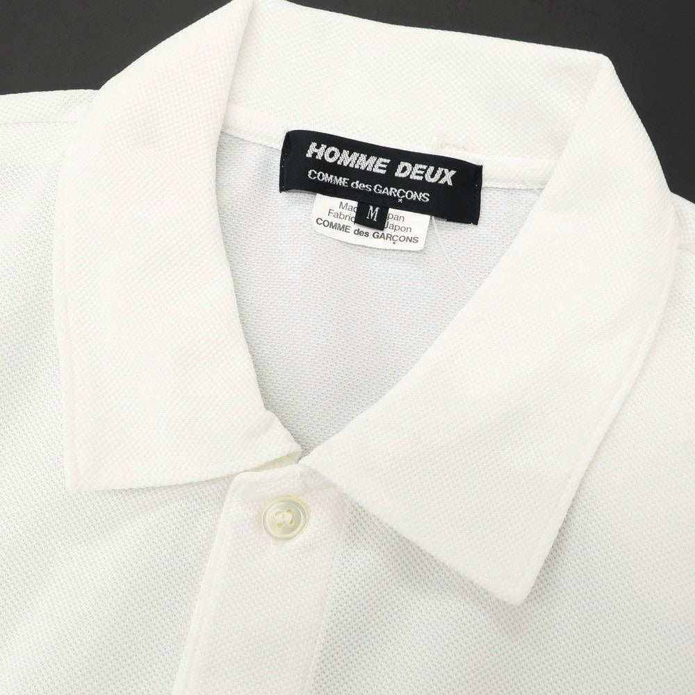 【中古】コムデギャルソン オムドゥ COMME des GARCONS HOMME DEUX 2024年秋冬 ポリエステル 半袖ポロシャツ ホワイト【 M 】【 状態ランクA 】【 メンズ 】