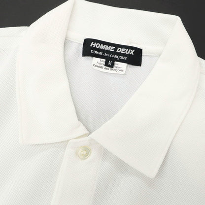 【中古】コムデギャルソン オムドゥ COMME des GARCONS HOMME DEUX 2024年秋冬 ポリエステル 半袖ポロシャツ ホワイト【 M 】【 状態ランクA 】【 メンズ 】