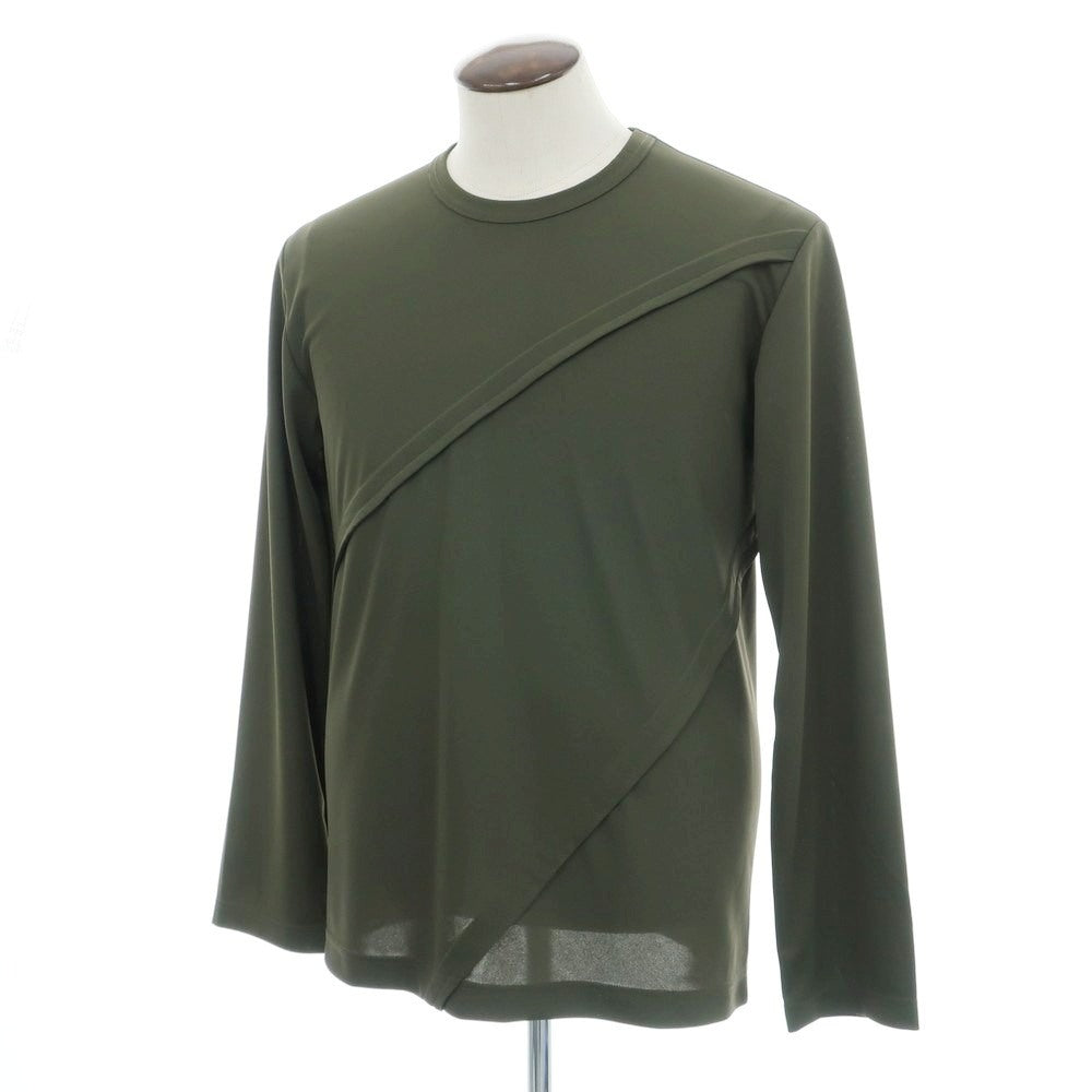 【中古】コムデギャルソン オムドゥ COMME des GARCONS HOMME DEUX 2024年秋冬 ポリエステル クルーネック 長袖Tシャツ オリーブ【 L 】【 状態ランクA 】【 メンズ 】