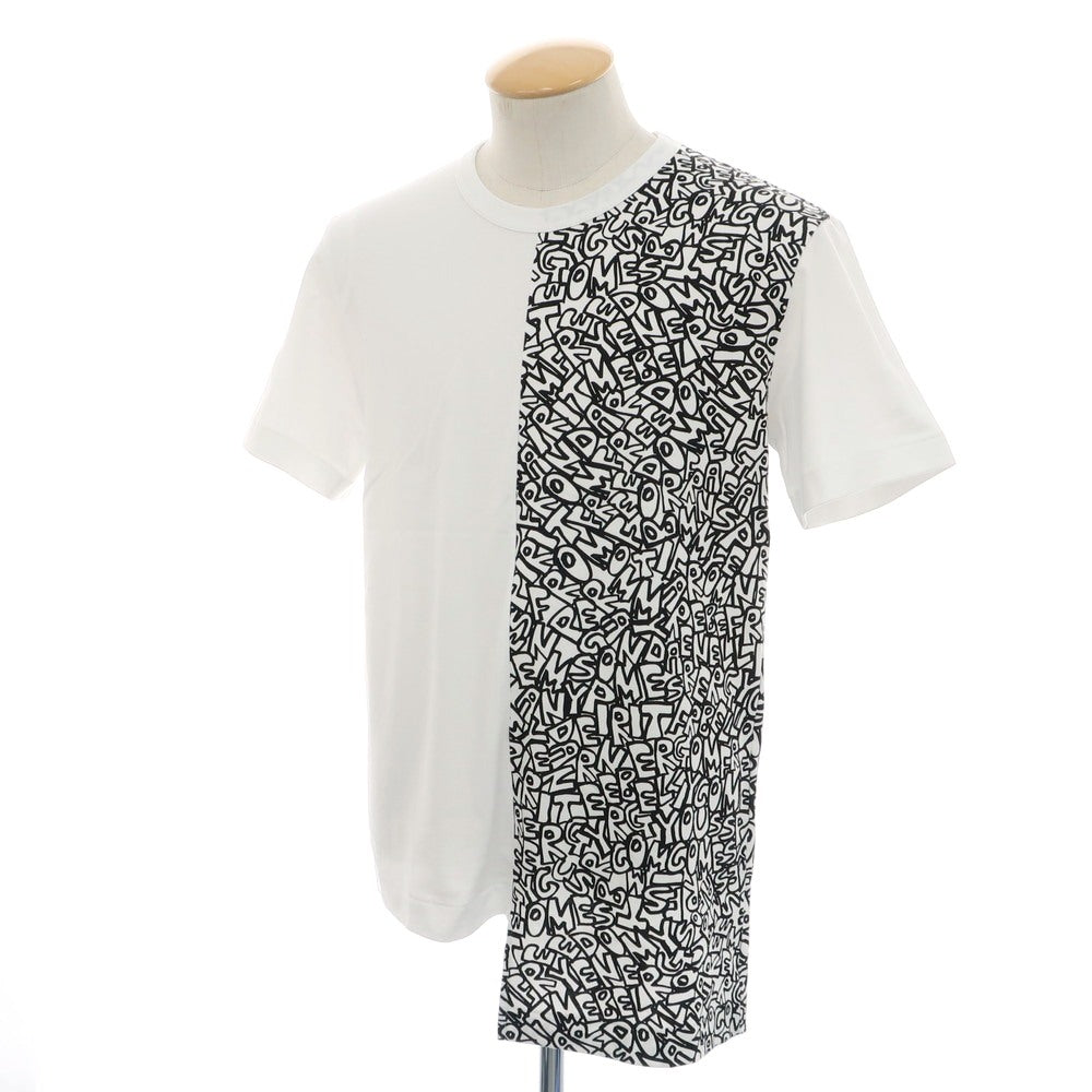 【中古】コムデギャルソン オムドゥ COMME des GARCONS HOMME DEUX 2024年秋冬 コットン クルーネック 半袖Ｔシャツ ホワイトxブラック【 S 】【 状態ランクA 】【 メンズ 】