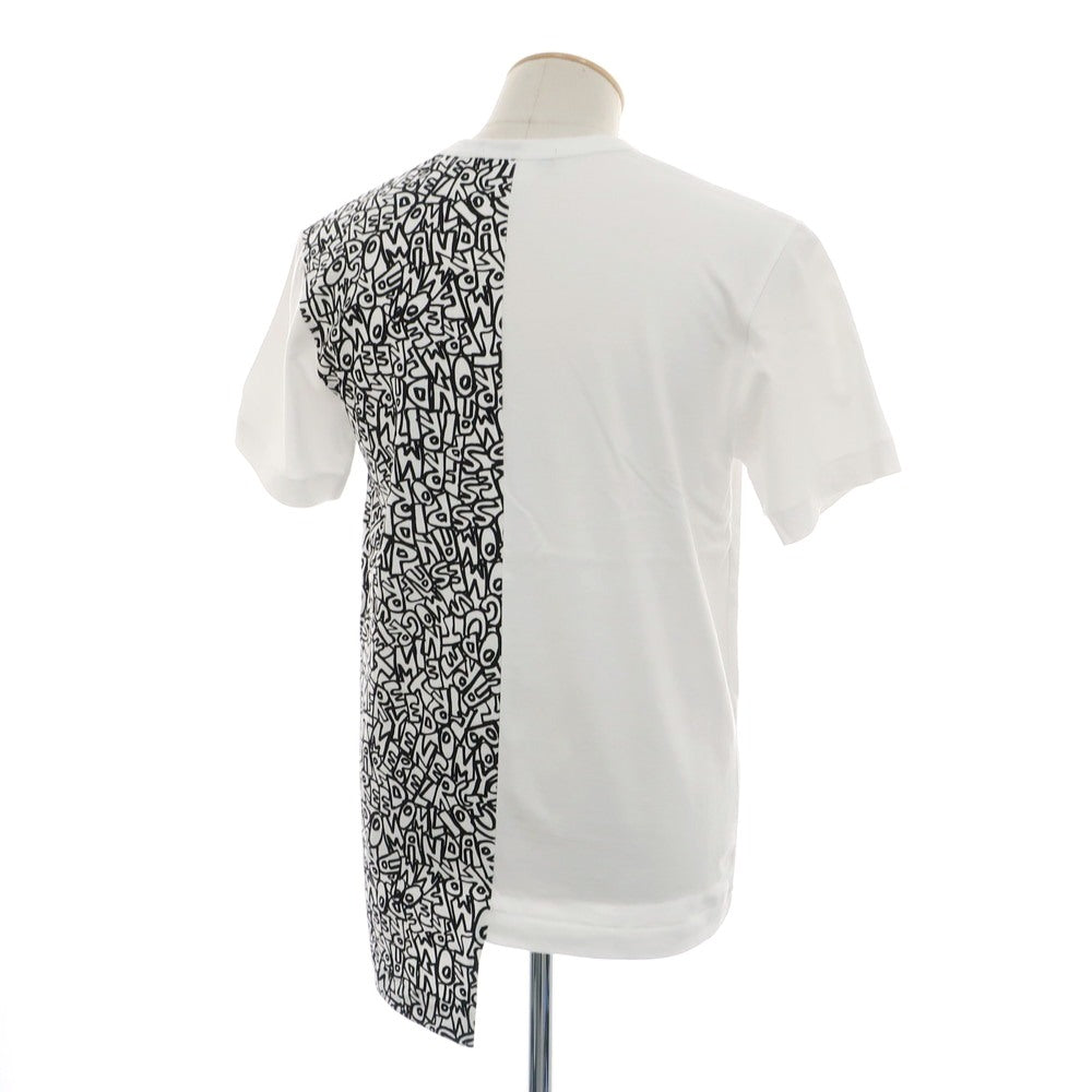 【中古】コムデギャルソン オムドゥ COMME des GARCONS HOMME DEUX 2024年秋冬 コットン クルーネック 半袖Ｔシャツ ホワイトxブラック【 S 】【 状態ランクA 】【 メンズ 】