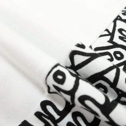 【中古】コムデギャルソン オムドゥ COMME des GARCONS HOMME DEUX 2024年秋冬 コットン クルーネック 半袖Ｔシャツ ホワイトxブラック【 S 】【 状態ランクA 】【 メンズ 】