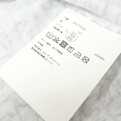 【中古】コムデギャルソン オムドゥ COMME des GARCONS HOMME DEUX 2024年秋冬 コットン クルーネック 半袖Ｔシャツ ホワイトxブラック【 S 】【 状態ランクA 】【 メンズ 】