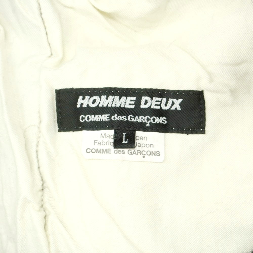 【中古】コムデギャルソン オムドゥ COMME des GARCONS HOMME DEUX ウール テーパード カジュアルスラックスパンツ ダークグレー【 L 】【 状態ランクA 】【 メンズ 】[CPD]