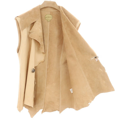 【中古】【未使用】ブラックバード BLACKBIRD 2025年春夏 sleeveless leather jacket ノースリーブ レザーブルゾン ベージュ【 1 】【 状態ランクS 】【 メンズ 】