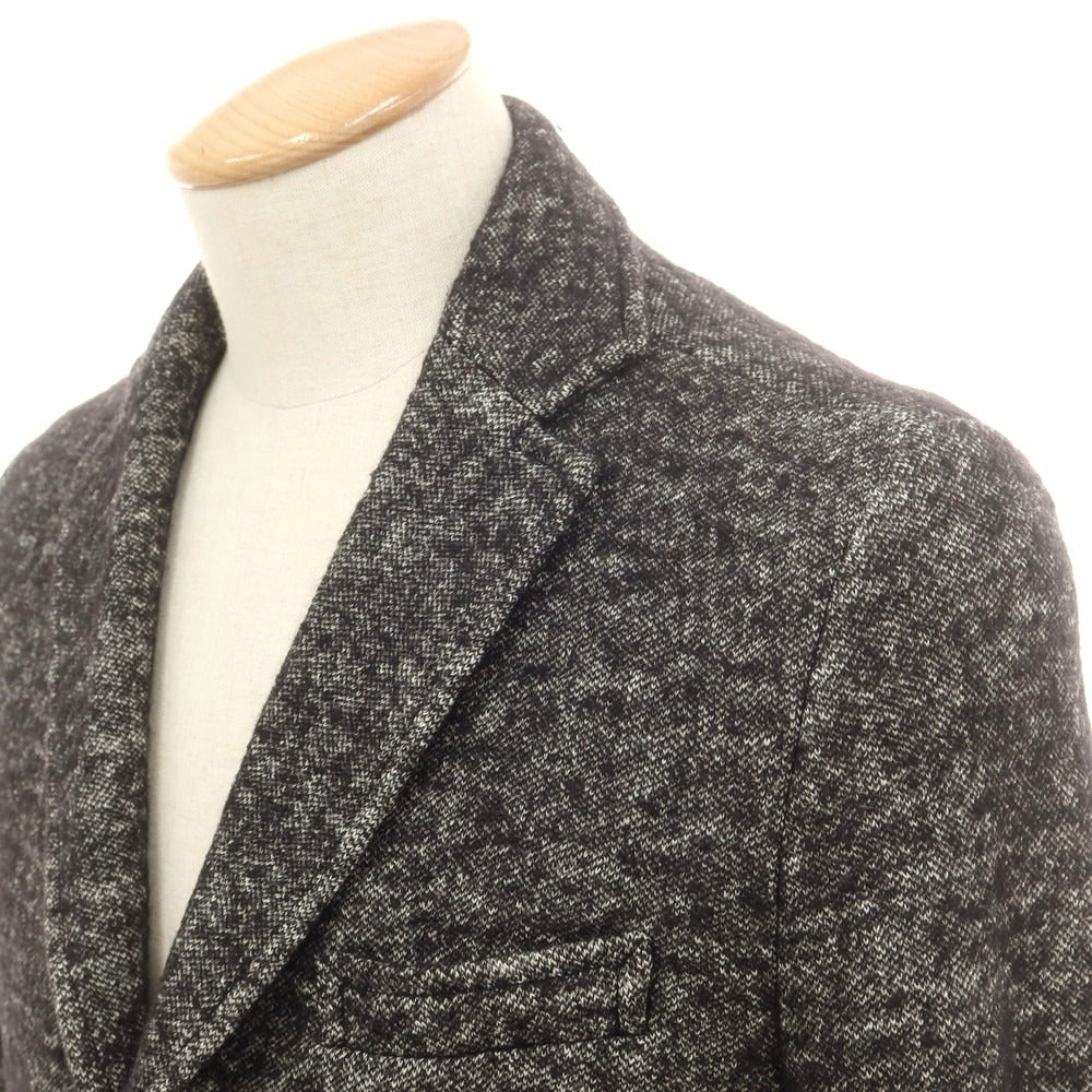 【中古】ミスターリックテイラー Mr.Rick Tailor ウール コットン チェスターフィールドコート ブラックxホワイト【サイズ46】【 状態ランクC 】【 メンズ 】 [DPD]