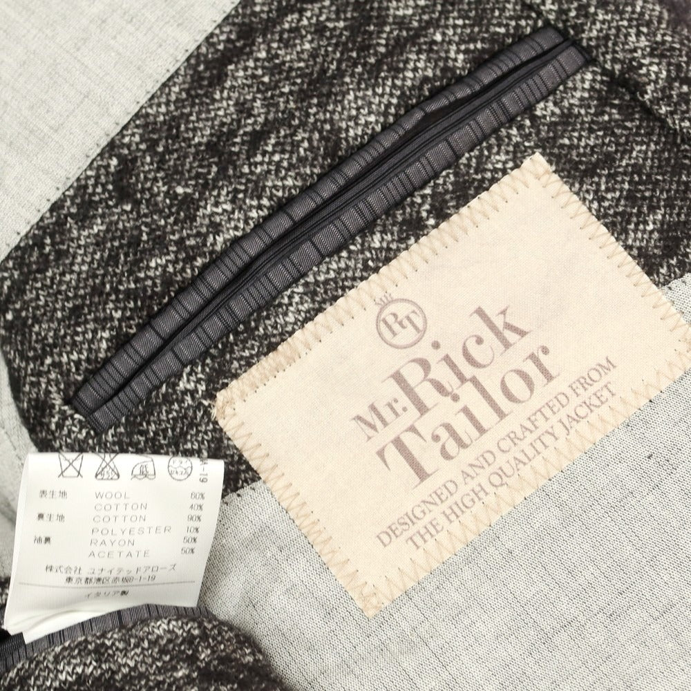 【中古】ミスターリックテイラー Mr.Rick Tailor ウール コットン チェスターフィールドコート ブラックxホワイト【サイズ46】【 状態ランクC 】【 メンズ 】 [DPD]