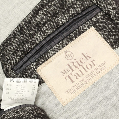 【中古】ミスターリックテイラー Mr.Rick Tailor ウールコットン チェスターフィールドコート ブラックxホワイト【 46 】【 状態ランクC 】【 メンズ 】