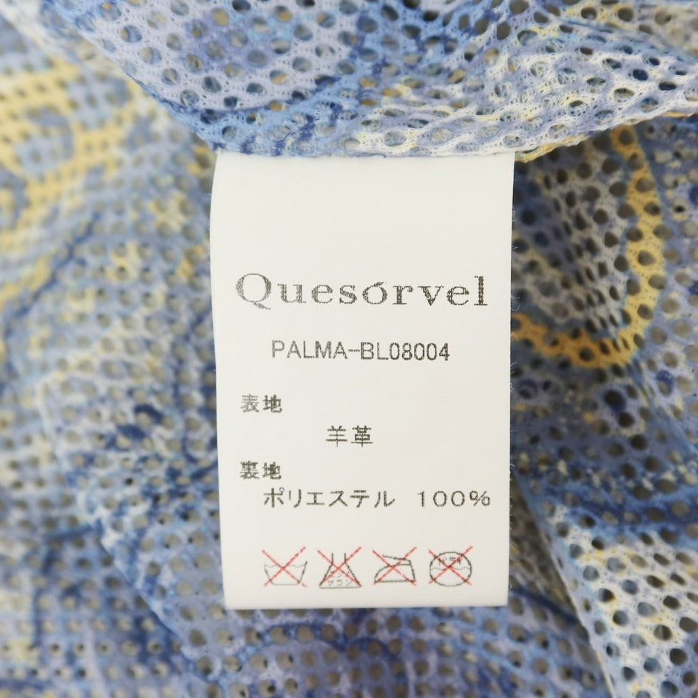 【中古】キソヴェル Quesorvel パンチング ラムレザー ブルゾン オフホワイト【 46 】【 状態ランクC 】【 メンズ 】