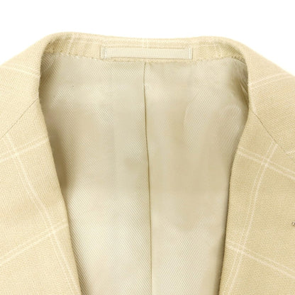 [Used] Brilla per il gusto Cotton wool silk cashmere check tailored jacket Yellow beige [44] [Condition rank C] [Men&
