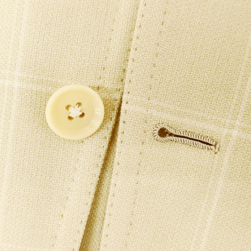 [Used] Brilla per il gusto Cotton wool silk cashmere check tailored jacket Yellow beige [44] [Condition rank C] [Men&