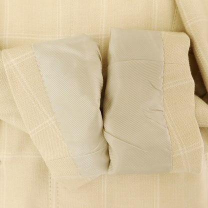 [Used] Brilla per il gusto Cotton wool silk cashmere check tailored jacket Yellow beige [44] [Condition rank C] [Men&