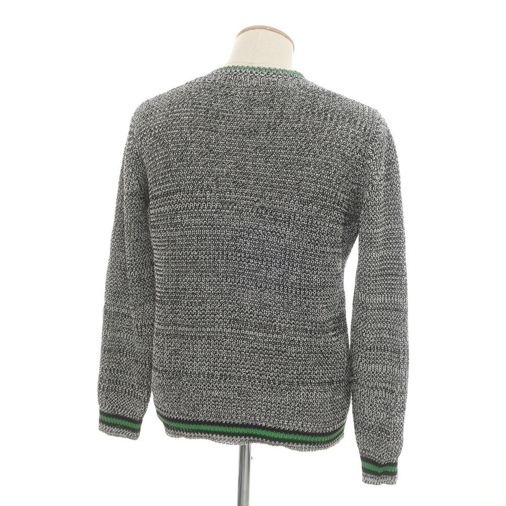 【中古】ロベルトコリーナ ROBERTO COLLINA コットン Vネック プルオーバーニット ブラックxホワイト【サイズ46】【 状態ランクB 】【 メンズ 】[EPD]
