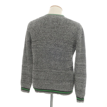 【中古】ロベルトコリーナ ROBERTO COLLINA コットン Vネック プルオーバーニット ブラックxホワイト【 46 】【 状態ランクB 】【 メンズ 】