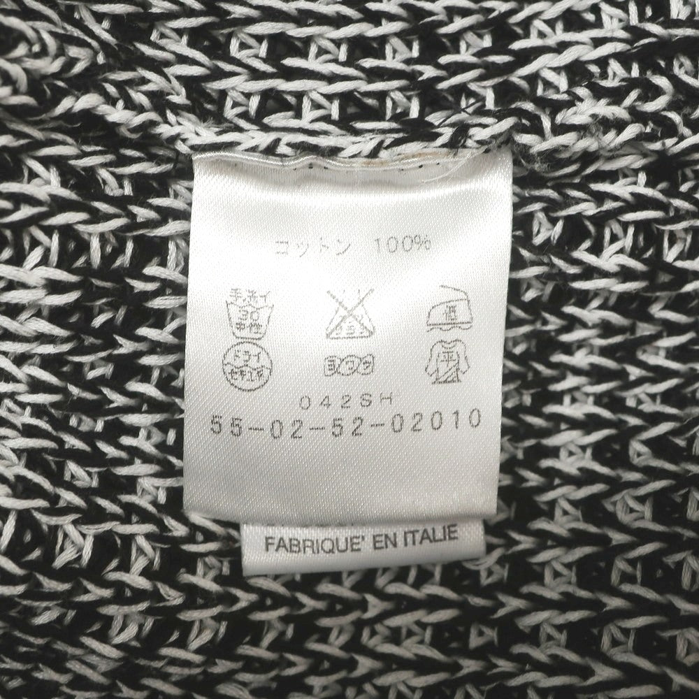 【SALE10%OFF/返品不可】【中古】ロベルトコリーナ ROBERTO COLLINA コットン Vネック プルオーバーニット ブラックxホワイト【 46 】【 状態ランクB 】【 メンズ 】 [EPD]