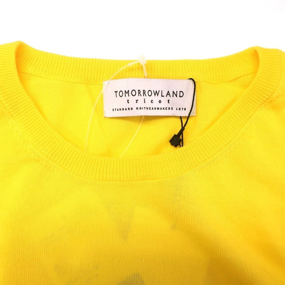 【中古】トゥモローランド TOMORROWLAND ハイゲージ コットン クルーネック プルオーバーニット イエロー【 M 】【 状態ランクB 】【 メンズ 】