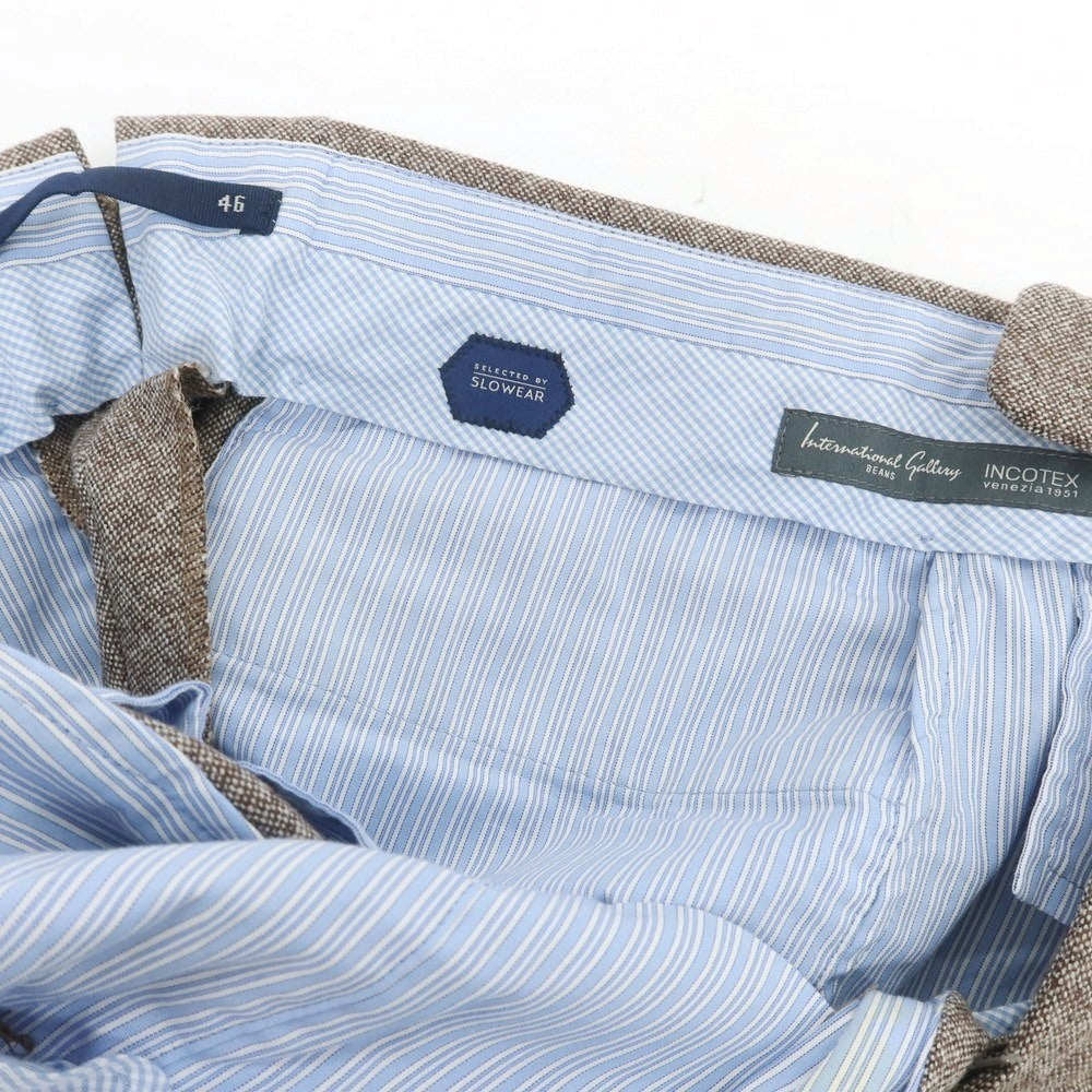 【中古】インコテックス INCOTEX International Gallery BEAMS別注 ウール カジュアルスラックスパンツ ブラウン系【 46 】【 状態ランクD 】【 メンズ 】